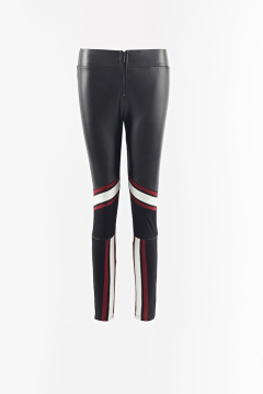 PU combined knit fabric legging pants