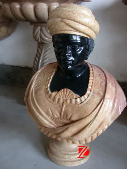 Marble african bust sculpture