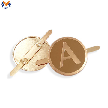 Metal letter logo plates for handbag