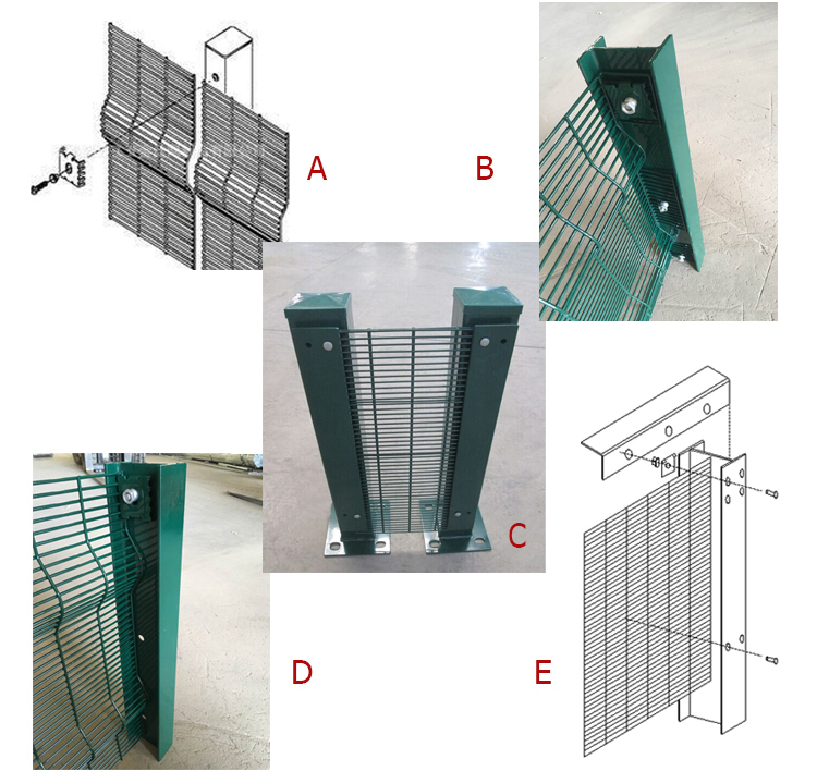 Galvanized Garden 358 High Security Anti-climb Fence