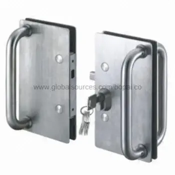 Glass Door Mortise Lock Set, Made of SUS 304 Stainless Steel with Satin Finished and Handles