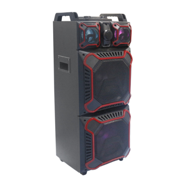 OEM Factory Supply Temeisheng Dual 12inch BT Wooden Trolley Speaker for DJ Party