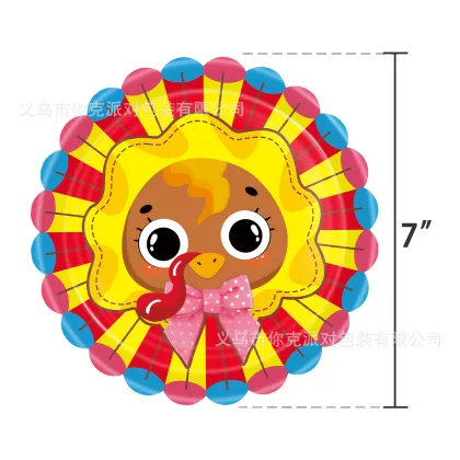 140pcs Turkey Party Theme Disposable Paper Plates & Napkins - Thanksgiving Tableware Set