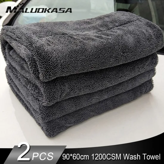 2PCS Car Detailing 90x60cm Car Wash Cloth Microfiber Towel Car Cleaning 1200GSM Rag for Cars Thick Microfiber for Car Care