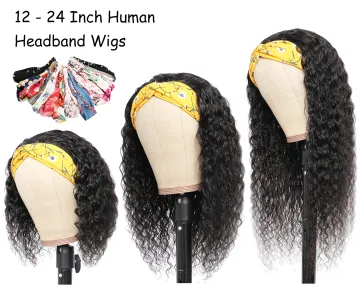 Half Wig With Headband Blonde Headband Wig Peruvian Hair Wig  For Black Women