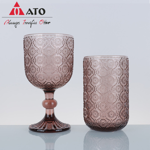 Wholesale colored wedding hotel crystal wine glass goblet