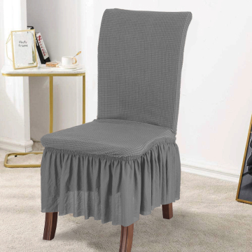 Country Style 1-Piece Stretch Dining Chair Covers - Non Slip, Washable Furniture Protector with Skirt