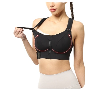 Wholesale Women's Fitness Sport Bra: Seamless Zip Front BH Yoga Bra Top for Gym and Workout