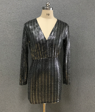women's V neck stylish dress