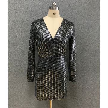 women's V neck stylish dress