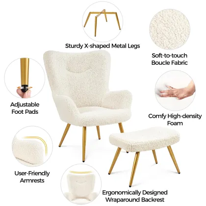 Ivory Downy Soft Backrest Barrel Chair