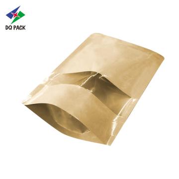 Customized Stand Up Kraft Zipper Pouch with window