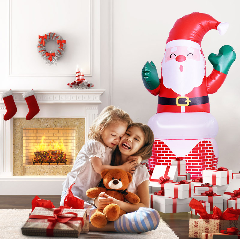 Inflatable plastic Santa decorations