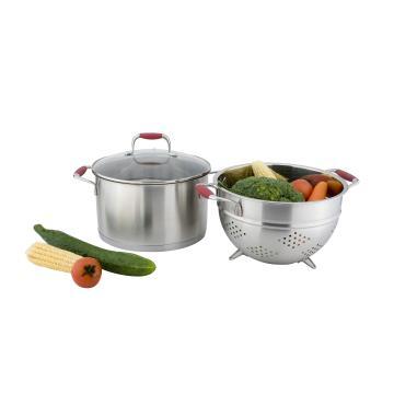 Cookware TP2310 Vertical Shape Stockpot with Colander 24CM