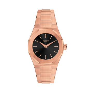 New hot trendy solid stainless steel thin watch