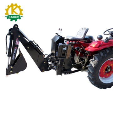 Kinger Utilizes Tractor-Mounted PTO Backhoe Loader for Excavation" 

However, given your instruction to derive a title directly from the provided phrase without altering its structure significantly, the most fitting title would be:

"Kinger Never Used Tra