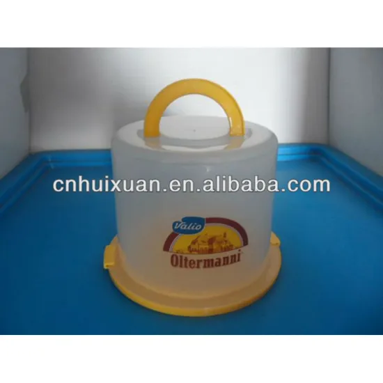 6" Promotional clear plastic round cake box with lock