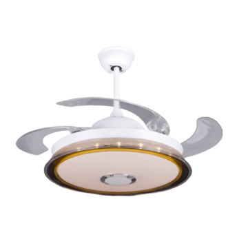42-inch Ceiling Fan with Black Lampshade and Bluetooth