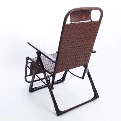 Folding Rattan Lounge Chair for Balcony