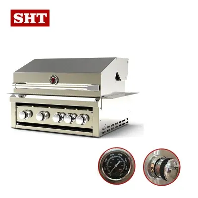 304 Stainless Steel Griddle BBQ Built in Barbeque Grill Portable Gas Countertop Grill