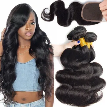 Raw Brazilian Virgin Hair Vendors Wholesale Raw Cuticle Aligned Brazilian Hair Bundles With Closure Body Wave Human Hair