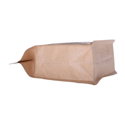 Sac ziplock en papier kraft de dessin biodégradable avec fenêtre