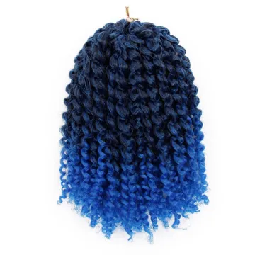 Aisi Hair Best Selling Ombre Blue Dark Root Supplier Long Marly Bob High Temperature Synthetic Crochet Braiding Hair Extensions