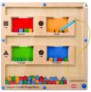 Strong Magnetic Color & Shape Maze Toy for Toddlers: Enhancing Fine Motor Skills and Montessori Learning for Ages 1-3