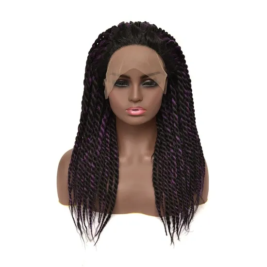 Crochet Twist Braids Soft Synthetic Jumbo Braid Women Hair Wig  Purple Black Long Wigs for Black Women