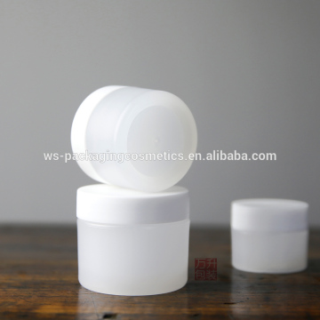 Cylinder Packaging White Cosmetics Jars 50ml pp