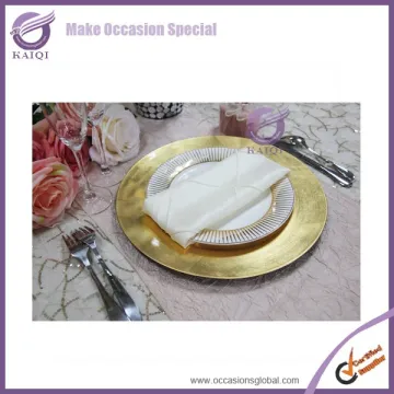 20874 13" Round Gold Polypropylene Charger Plate