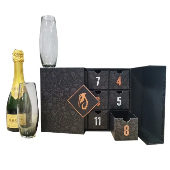 Customized advent calendar paper wine gift box