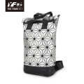 Afficier Holographic Luminal Fashion Géométrique Géométrique Sac à dos Outdoor Loissire PU Backpack École d'école