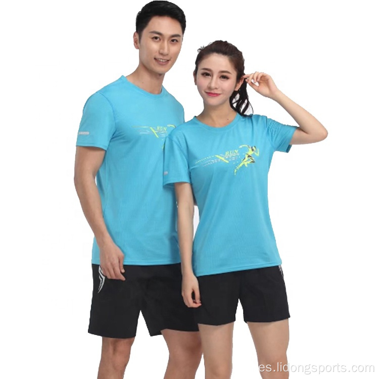 Camiseta de gimnasio con traje de carrera barato de Lidong al por mayor