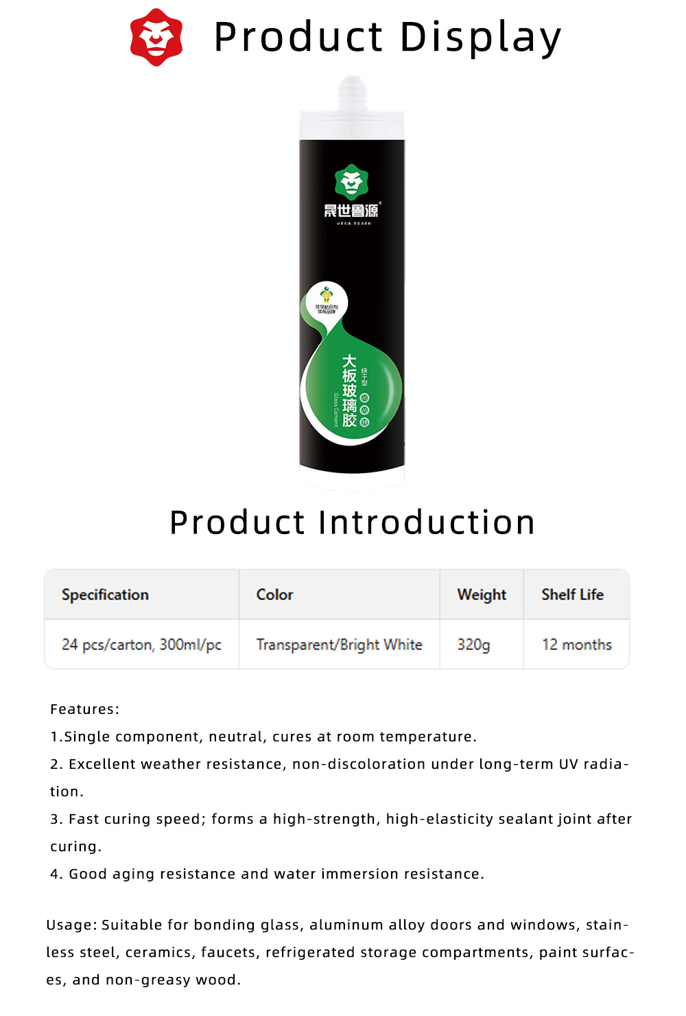 Silicone Sealant for Large Glass Panels X