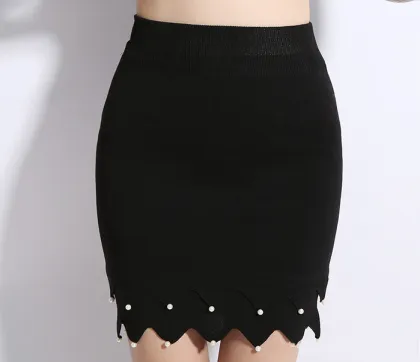 Wholesale 2015 Fall And Winter New Slim Package Hip Skirt Korean Wave Pearl Sexy Tight Skirts Q3520