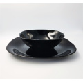 Setina de vajilla de vidrio de ópalo negro de mesa de cocina