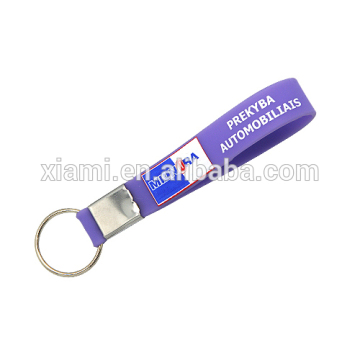 hot sale printing words and cool logo silicone keychain manufacturers