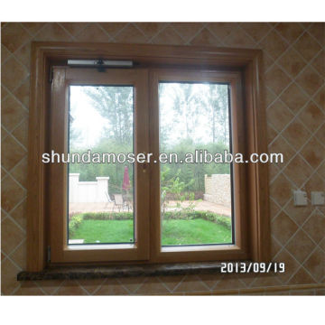 German style automatic opening tilt wood with aluminium cladding window