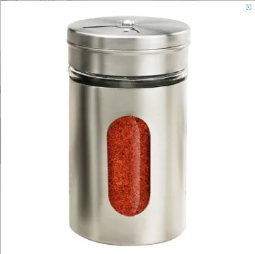 Stainless Steel Lid Fixed Sugar Salt Pepper Shakers Dispenser - Armhouse Kitchen Decor