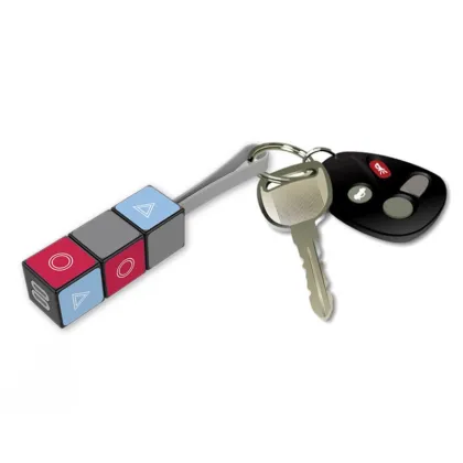 Hot Promotion Business Gift Keychain USB Cable 3 in 1 Phone Rubik Cube Data Charging Cable