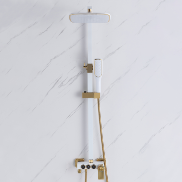 Messingwandmontierte thermostatische Regenduschmixer-Set