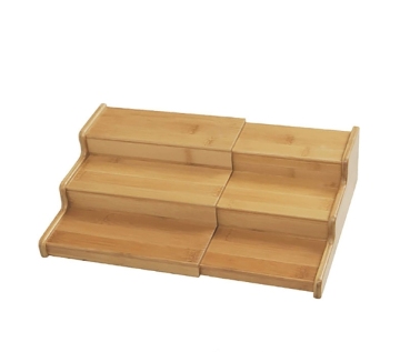 Three-Layer Bamboo Wood Retractable Storage Rack