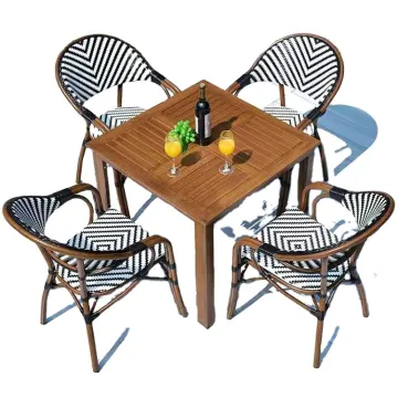 Stackable Rattan Outdoor Dining Furniture - Chairs for Garden and Restaurant