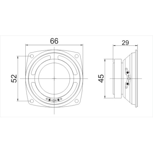 66mm 4ohm 5w rms ferrite magnet fullrange speaker