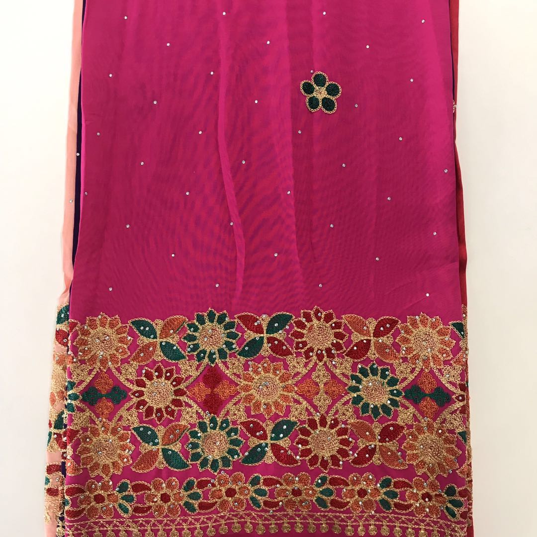 Rayon Plain Dyed with embroidery