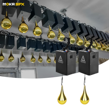 MOKA SFX DMX Motor Kinetic Metal Golden Dots Rain Drops for Large Spaces