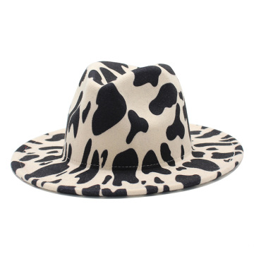 Cappelli all'ingrosso di Fedora all'ingrosso largo stampato alla moda di mucca