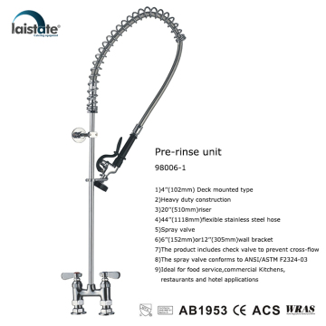 Commercial Kitchen 4''(102) Center Deck Mounted Pre-Rinse Unit Faucet (98006-1)