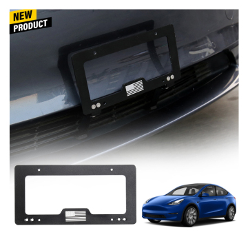 Premium Black Aluminum Alloy Tag License Plate Frame for Tesla Model 3/Y/S - US Standard Accessories